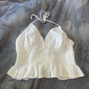 La hearts white halter top
